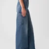 High Rise Stride Wide-Leg Cargo Jeans