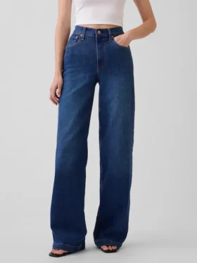 High Rise Stride Wide-Leg Jeans