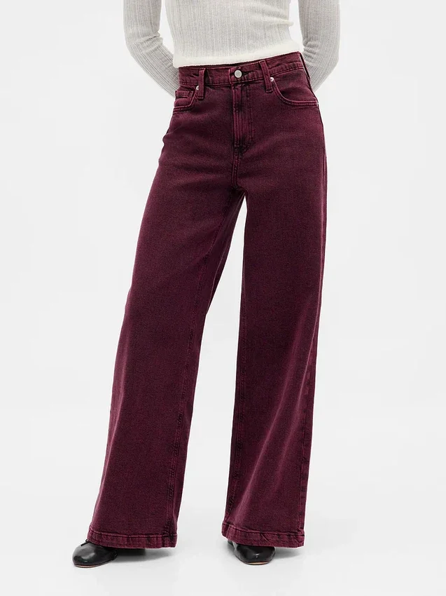 High Rise Stride Wide-Leg Jeans