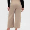 High Rise Twill Straight Ankle Pants