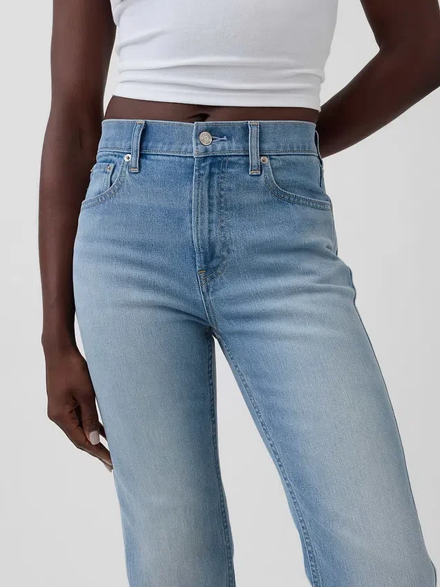 High Rise Twisted-Seam '90S Slim Straight Jeans