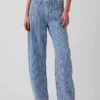 High Rise Ultrasoft Denim Stripe Barrel Jeans