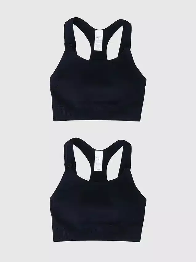 Ingrid and Isabel Basics Maternity Seamless Nursing Sports Bra 2 Pack