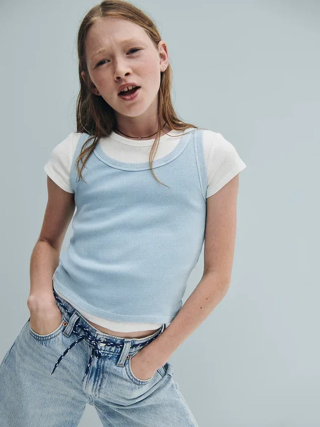 Kid Rib Scoop Tank Top