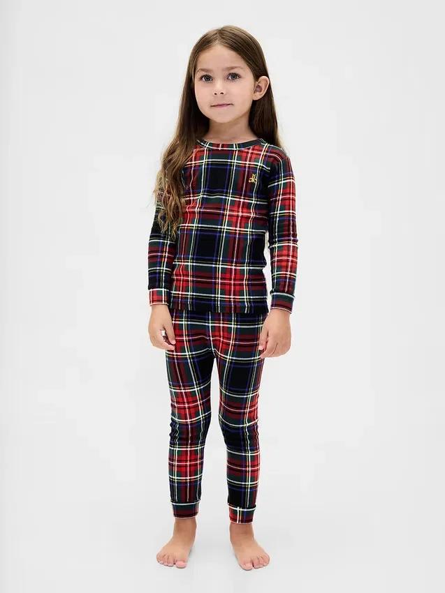 Kids & Baby Organic Brushed Cotton Holiday Pj Set