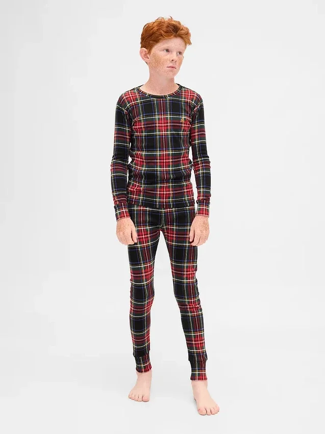 Kids & Baby Organic Brushed Cotton Holiday Pj Set