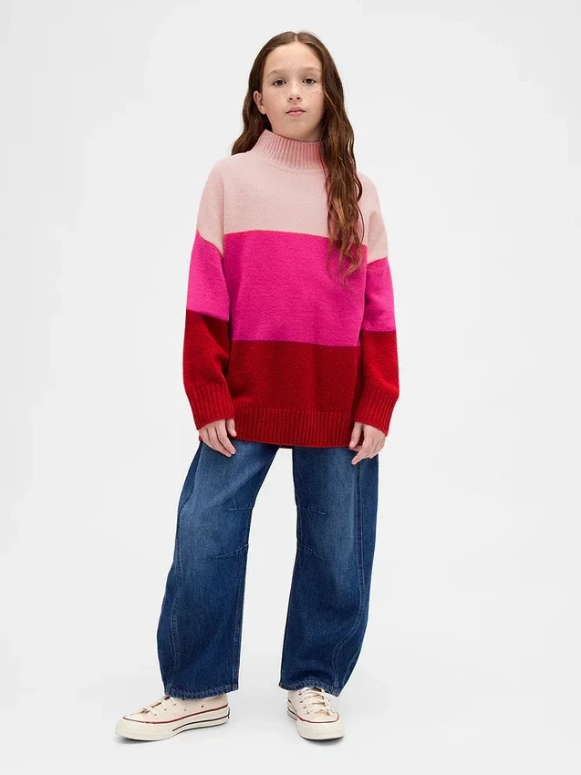 Kids Cashsoft Stripe Tunic Sweater
