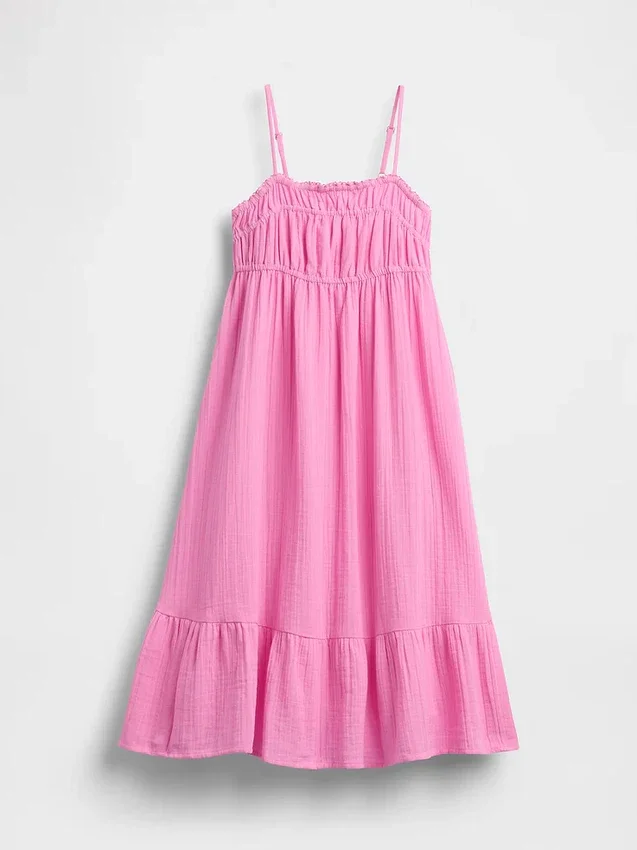 Kids Cotton Gauze Midi Dress