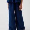 Kids Cotton Gauze Relaxed Wide-Leg Pants