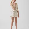 Kids Cotton Gauze Smocked Peplum Top