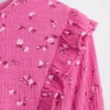 Kids Crinkle Knit Ruffle Top