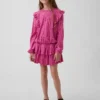 Kids Crinkle Knit Tiered Skort