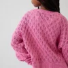 Kids Crochet Oversized Crewneck Sweater