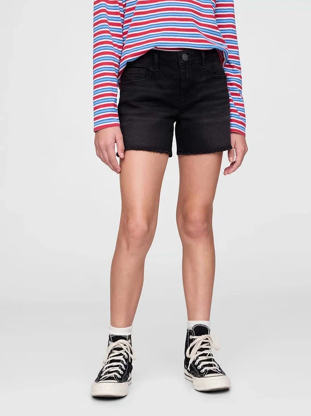 Kids Denim Midi Shorts