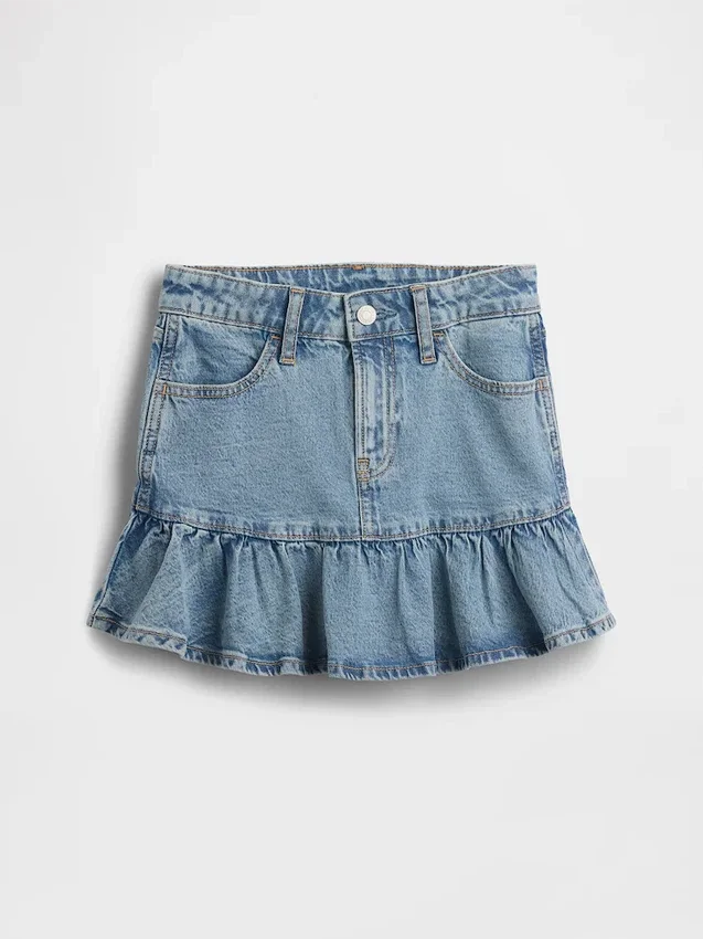 Kids Denim Ruffle Skirt