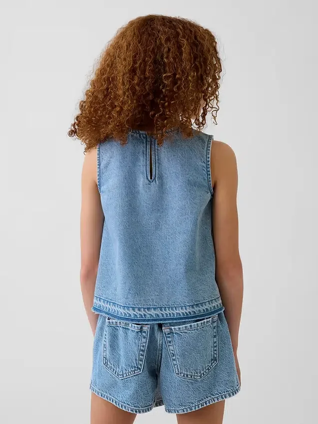 Kids Denim Shell Tank Top