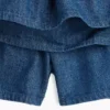 Kids Denim Smocked Mini Skort