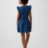 Kids Flutter-Sleeve Lace-Trim Dress