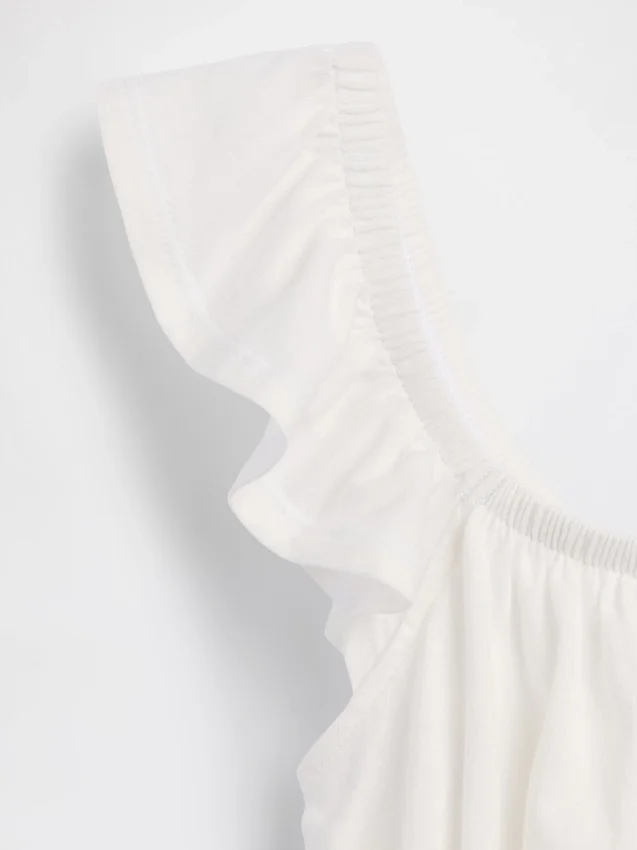 Kids Flutter-Sleeve Smocked Peplum Top