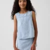 Kids Gingham Denim Shell Tank Top