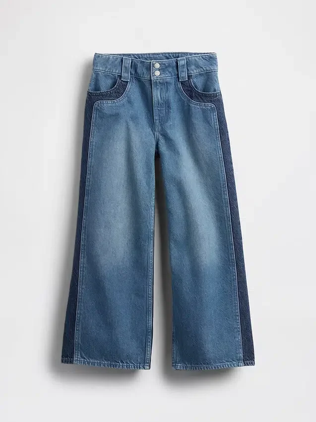 Kids High Rise Stride Wide-Leg Ankle Jeans