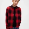 Kids Knit Jersey Plaid Shirt