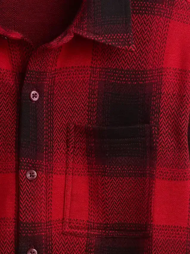 Kids Knit Jersey Plaid Shirt