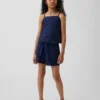 Kids Linen-Cotton Lace-Trim Easy Shorts