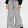 Kids Low Rise Bow Split-Hem Baggy Jeans