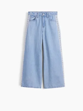 Kids Low Rise Lace-Trim Baggy Jeans