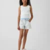 Kids Low Rise Stride Embroidered Lemon Denim Shorts