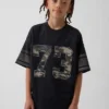 Kids Mesh Oversized Graphic Jersey T-Shirt