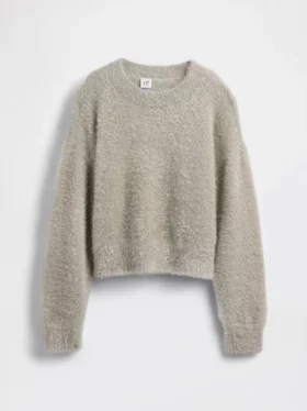 Kids Metallic Eyelash Crewneck Sweater
