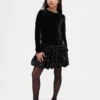 Kids Mixed Media Sequin Bubble Dress