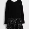Kids Mixed Media Sequin Bubble Dress