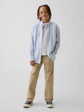 Kids Modern Uniform Relaxed Straight Khakis