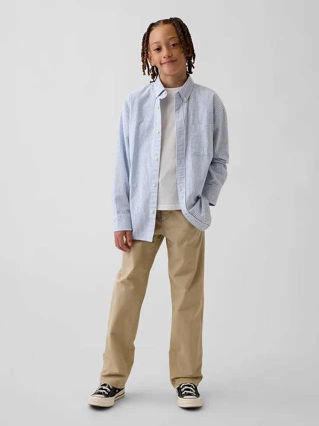 Kids Modern Uniform Relaxed Straight Khakis