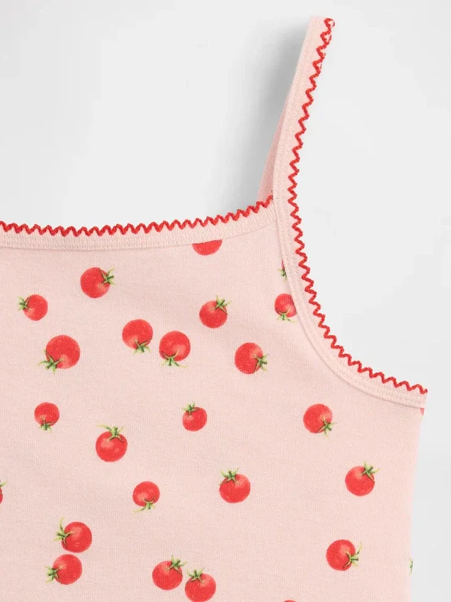 Kids Organic Brushed Cotton Pj Cami Short Set