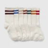 Kids Organic Cotton Varsity Crew Socks (7-Pack)