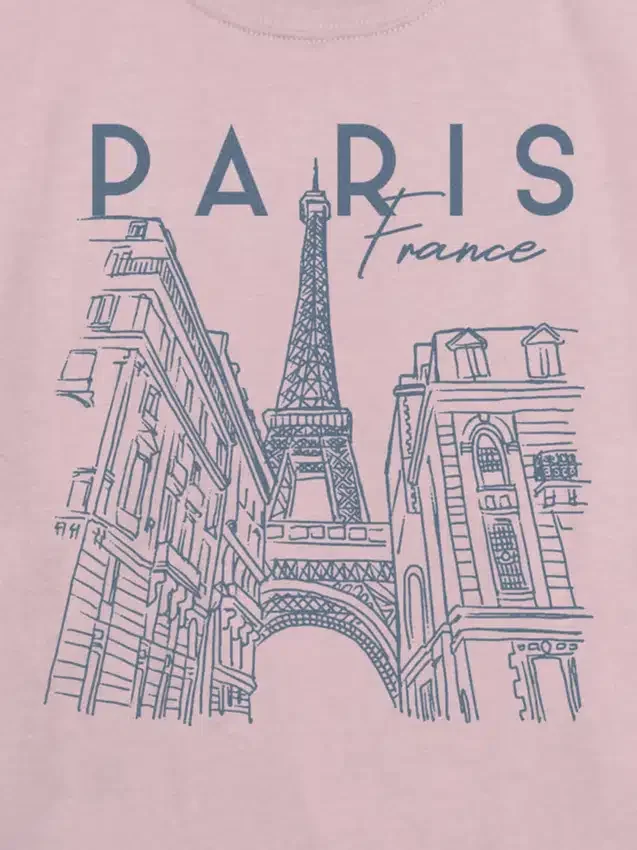 Kids Paris Line Art Graphic T-Shirt