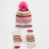 Kids Pom Hat & Gloves Set