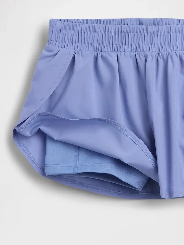 Kids Quick-Dry Butterfly-Hem Run Shorts