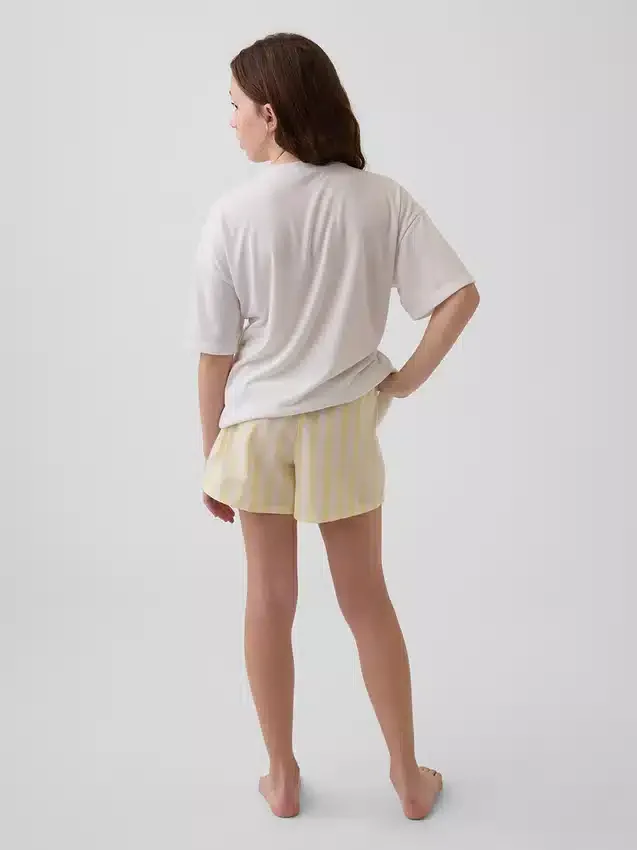 Kids Recycled Poplin Pj Boxer Shorts