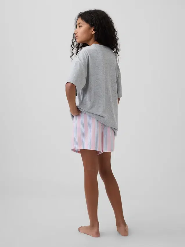 Kids Recycled Poplin Pj Boxer Shorts