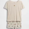 Kids Recycled Rib Brannan Bear Pj Short Set