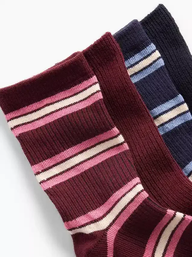 Kids Rib Crew Socks (4-Pack)