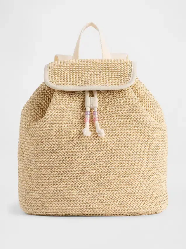 Kids Shimmer Straw Backpack