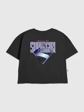 Kids Supergirl Purple Logo Graphic T-Shirt