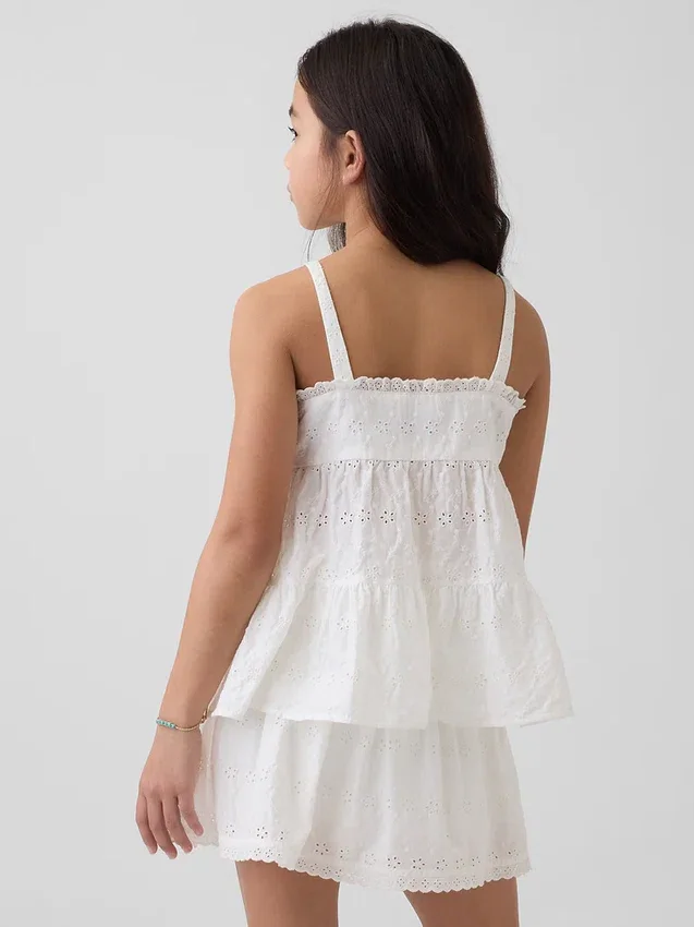 Kids Tiered Eyelet Tank Top