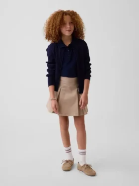 Kids Uniform Pleated Khaki Skort